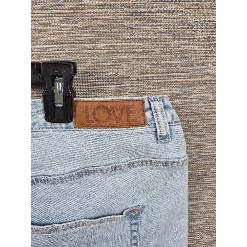 Peace Love World Jeans Womens 18WP Blue High Rise Wide Leg Crop Denim Fringe NEW - Picture 8 of 15